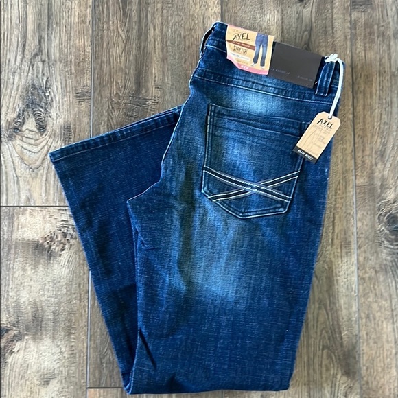 NWT Axel Men’s Slim Bootcut Blue Jeans Denim Size 36X32 - Picture 1 of 8